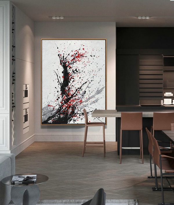Large Abstract Art,Hand-Painted Black - Large Abstract Art Handmade Acrylic Painting - Image 3