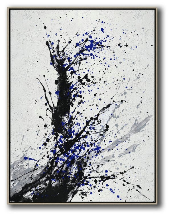 Large Abstract Art Handmade Oil Painting,Hand-Painted Black - Original Abstract Painting Canvas Art