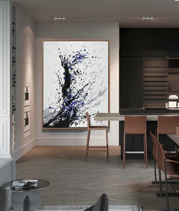 Large Abstract Art Handmade Oil Painting,Hand-Painted Black - Original Abstract Painting Canvas Art - Image 3