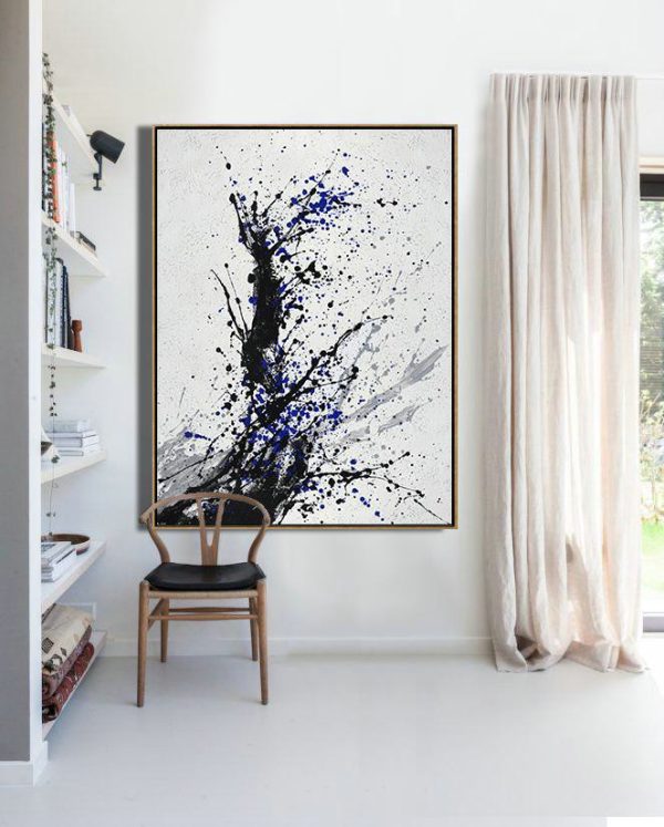 Large Abstract Art Handmade Oil Painting,Hand-Painted Black - Original Abstract Painting Canvas Art - Image 6