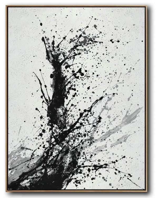Original Extra Large Wall Art,Hand-Painted Black - Extra Large Wall Art