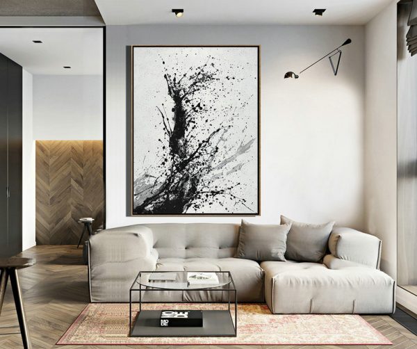 Original Extra Large Wall Art,Hand-Painted Black - Extra Large Wall Art - Image 4