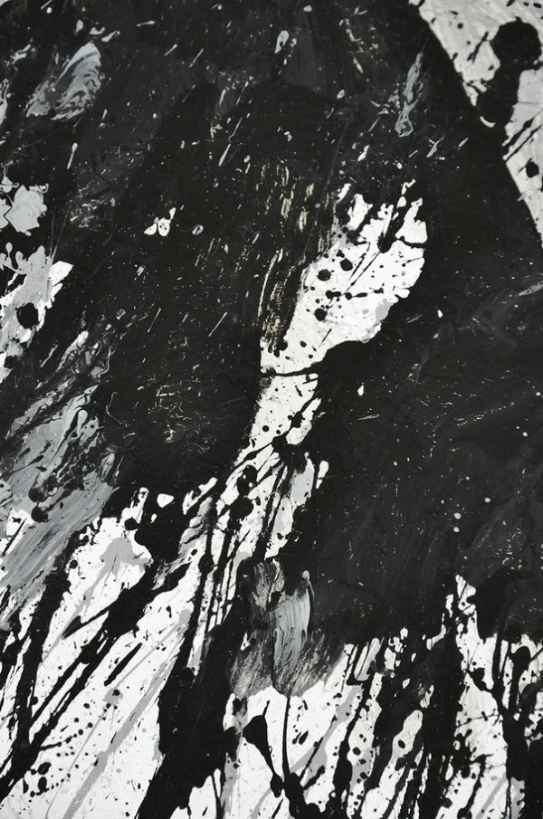 Handmade Large Contemporary Art,Hand-Painted Black - Hand Painted Aclylic Painting On Canvas - Image 2