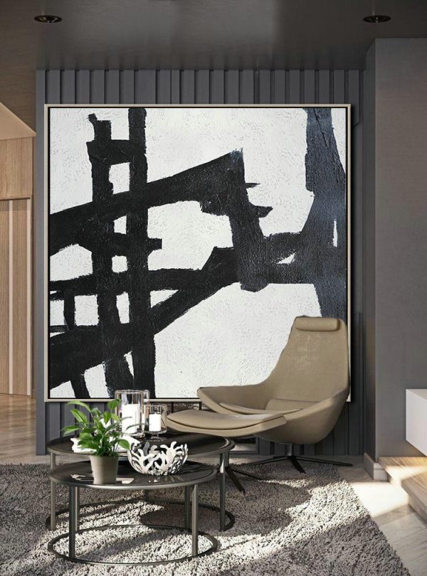 Large Contemporary Art Acrylic Painting,Oversized Minimal Painting On Canvas - Original Abstract Art Paintings - Image 4