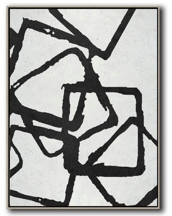Canvas Artwork For Sale,Black And White Minimalist Painting On Canvas - Unique Canvas Art