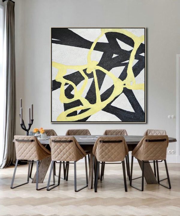 Large Abstract Art Handmade Oil Painting,Hand-Painted Oversized Minimal Painting On Canvas - Large Colorful Wall Art - Image 3