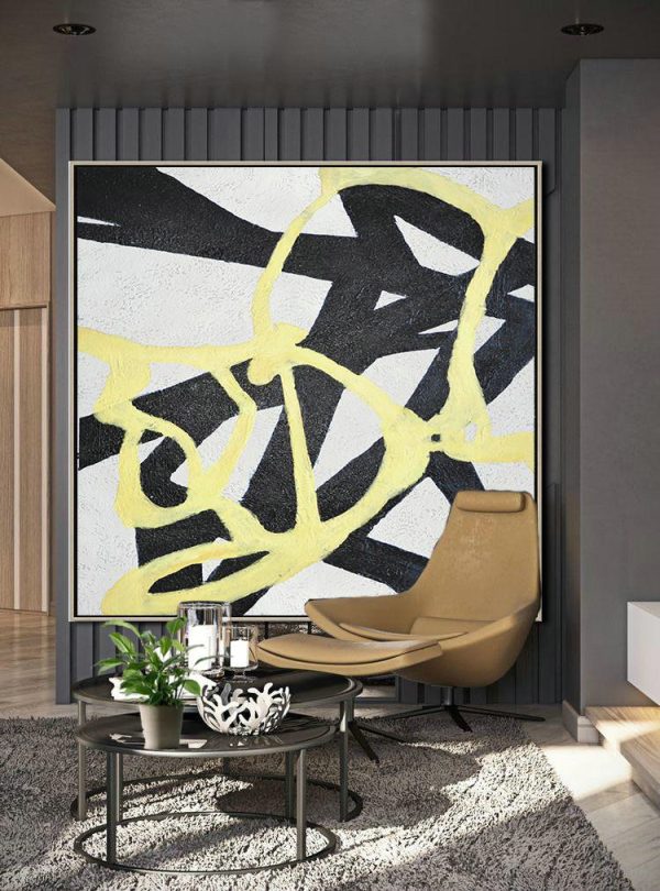 Large Abstract Art Handmade Oil Painting,Hand-Painted Oversized Minimal Painting On Canvas - Large Colorful Wall Art - Image 4