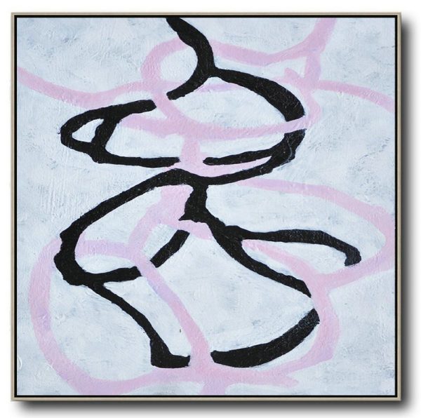 Large Modern Abstract Painting,Hand-Painted Oversized Minimal Painting On Canvas - Living Room Wall Art