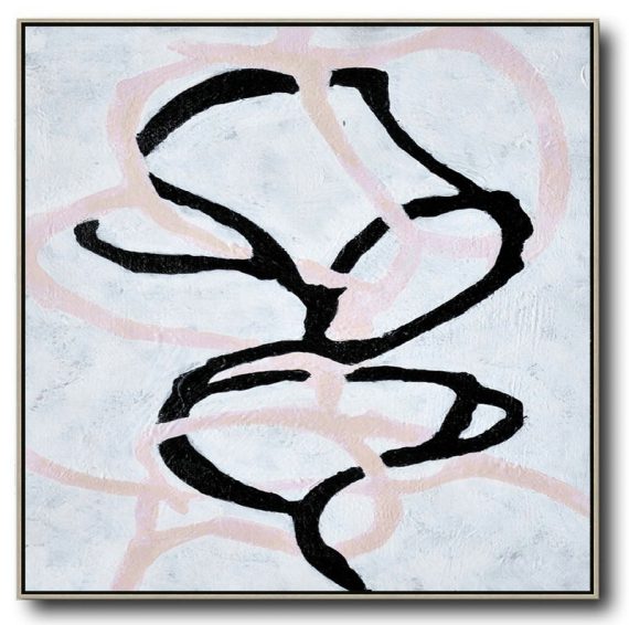 Huge Abstract Painting On Canvas,Hand-Painted Oversized Minimal Painting On Canvas - Huge Abstract Canvas Art
