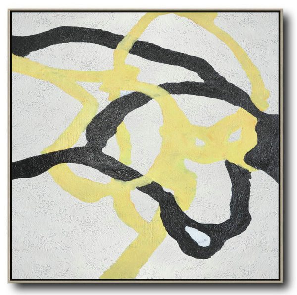 Large Abstract Painting Canvas Art,Hand-Painted Oversized Minimal Painting On Canvas - Giant Canvas Wall Art