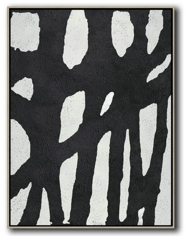 Large Living Room Wall Decor,Black And White Minimalist Painting On Canvas - Contemporary Art Canvas Painting