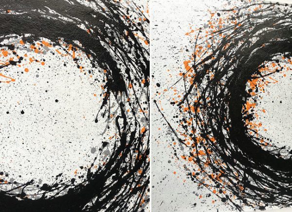 Extra Large Textured Painting On Canvas,Hand-Painted Black And White Minimal Painting On Canvas - Large Paintings For Living Room - Image 2