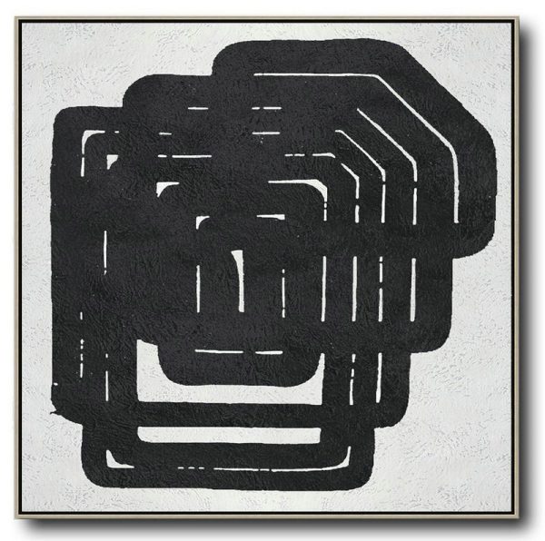 Original Artwork Extra Large Abstract Painting,Oversized Minimal Black And White Painting - Modern Art Abstract Painting