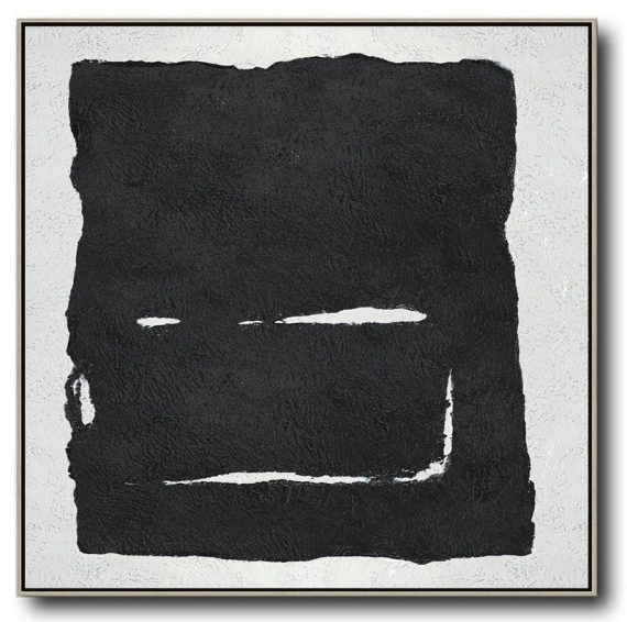 Extra Large Painting,Oversized Minimal Black And White Painting - Large Colorful Wall Art