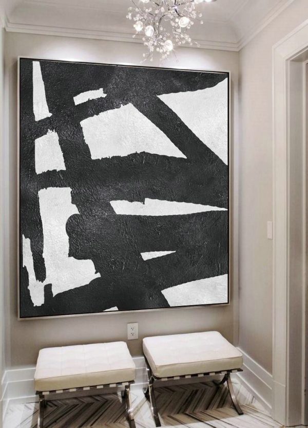 Original Artwork Extra Large Abstract Painting,Oversized Minimal Black And White Painting - Modern Paintings - Image 5