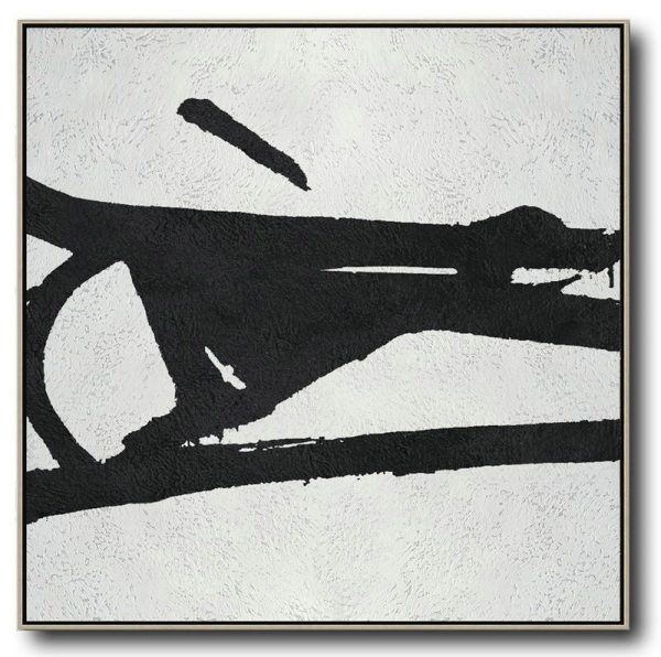 Original Artwork Extra Large Abstract Painting,Oversized Minimal Black And White Painting - Modern Canvas Art