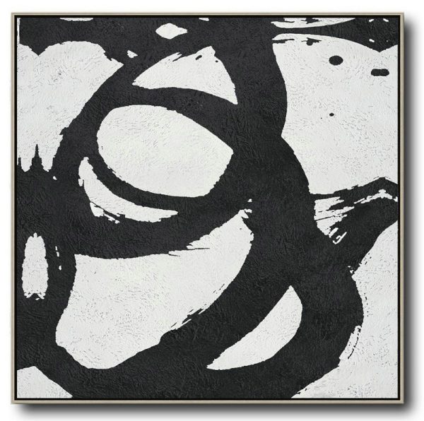 Original Artwork Extra Large Abstract Painting,Oversized Minimal Black And White Painting - Multicolor Abstract Painting