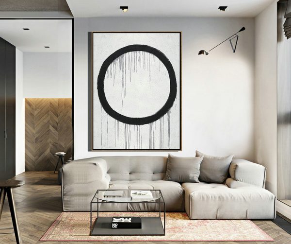 Large Abstract Art Handmade Painting,Hand-Painted Black - Modern Art Abstract Painting - Image 4