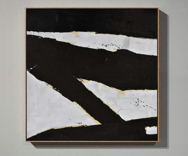 Large Abstract Art Handmade Oil Painting,Handmade Minimal Art Palette Knife Canvas Painting, Black White Beige - Modern Art Abstract Painting
