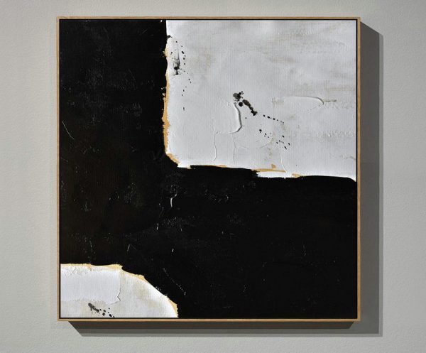 Extra Large Abstract Painting On Canvas,Handmade Minimal Art Palette Knife Canvas Painting, Black White Beige - Large Wall Art Canvas