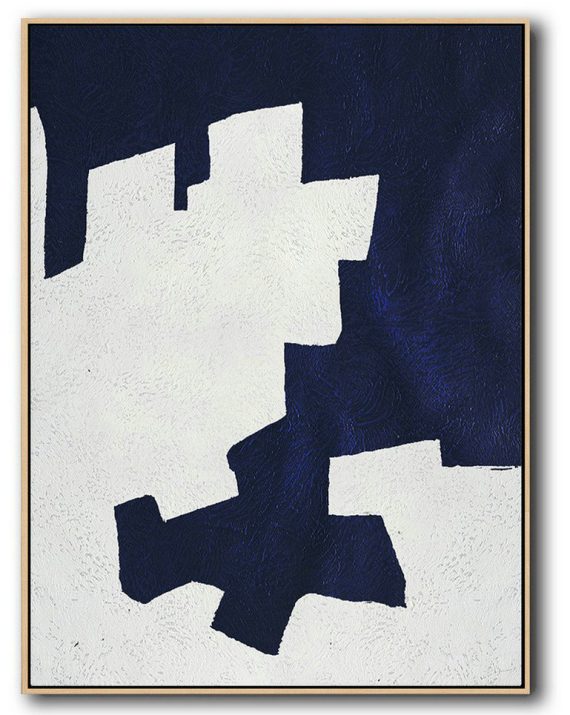 Large Abstract Painting Canvas Art,Buy Hand Painted Navy Blue Abstract Painting Online,Modern Paintings On Canvas