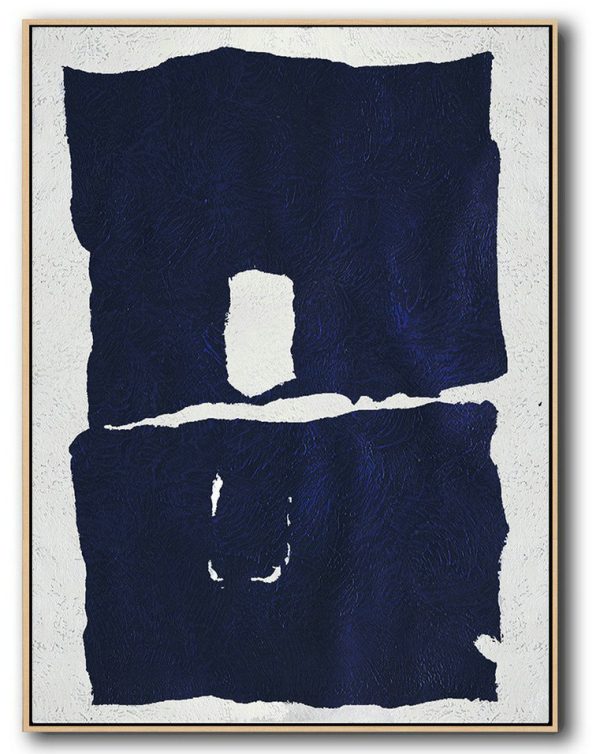 Abstract Painting Extra Large Canvas Art,Buy Hand Painted Navy Blue Abstract Painting Online,Extra Large Paintings