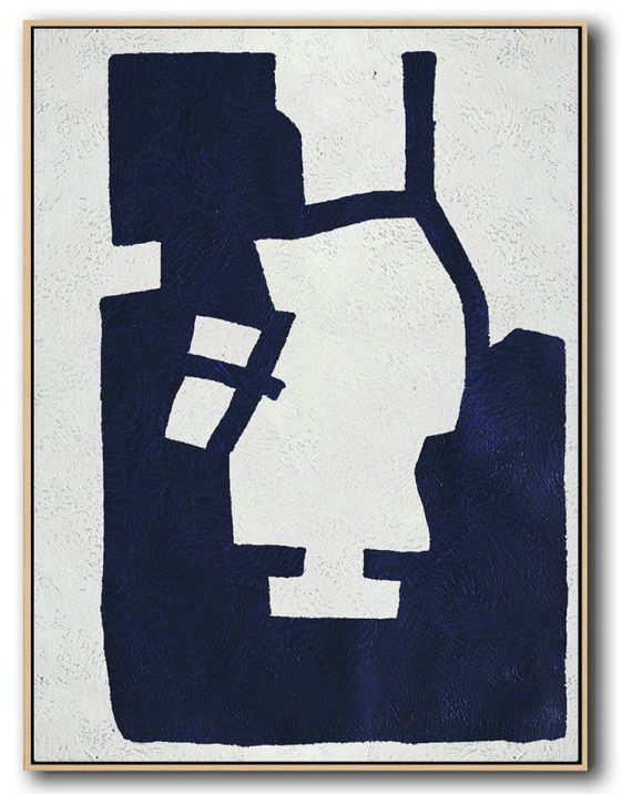 Original Artwork Extra Large Abstract Painting,Buy Hand Painted Navy Blue Abstract Painting Online,Acrylic Painting On Canvas