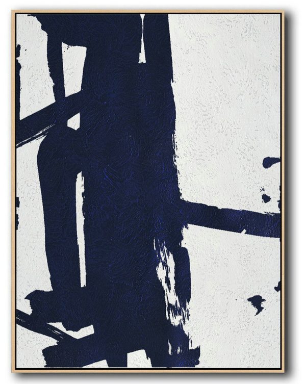Hand Made Abstract Art,Buy Hand Painted Navy Blue Abstract Painting Online,Art Work