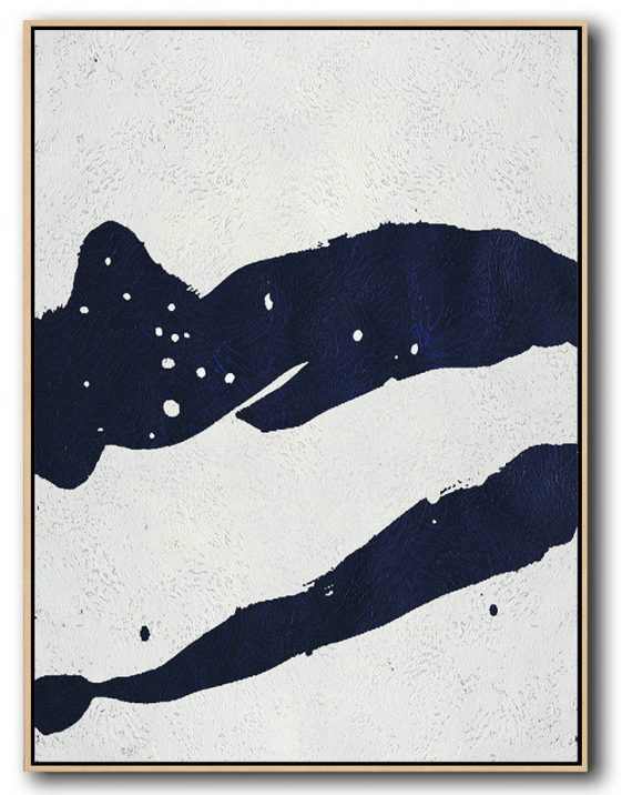 Hand Made Abstract Art,Buy Hand Painted Navy Blue Abstract Painting Online,Hand Painted Original Art
