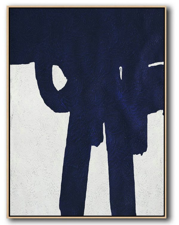 Extra Large Acrylic Painting On Canvas,Buy Hand Painted Navy Blue Abstract Painting Online,Abstract Oil Painting