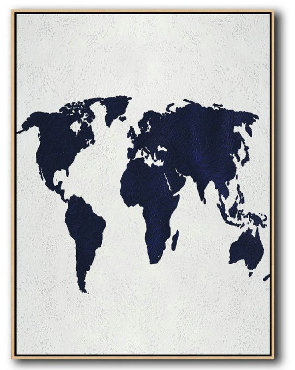 Original Painting Hand Made Large Abstract Art,Buy Hand Painted Navy Blue Abstract Painting Online,Wall Art Ideas For Living Room