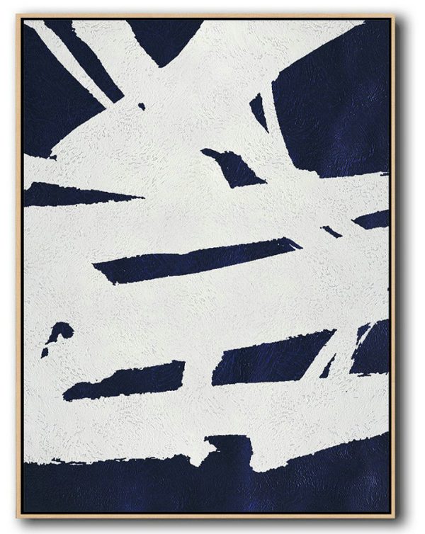 Hand Made Abstract Art,Buy Hand Painted Navy Blue Abstract Painting Online,Modern Art Abstract Painting