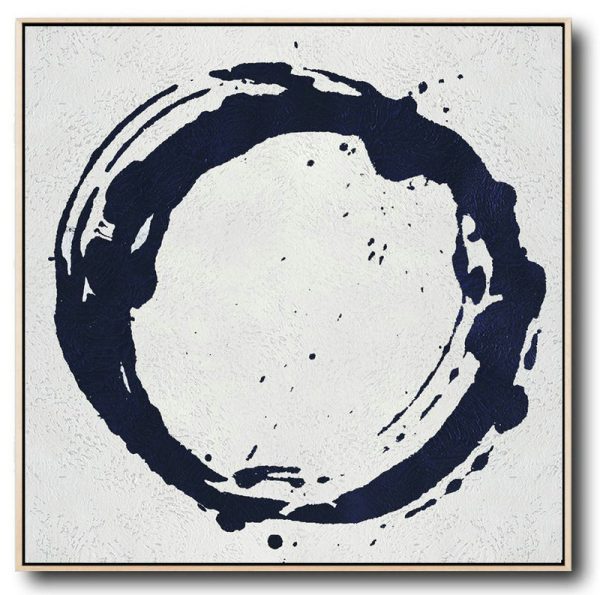 Huge Abstract Painting On Canvas,Hand Painted Navy Minimalist Painting On Canvas,Abstract Art Decor Large Canvas Painting