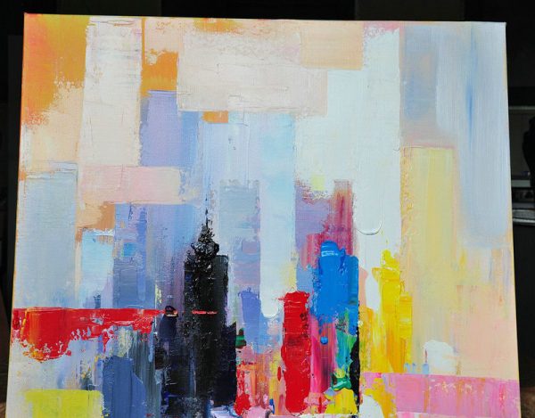 Large Abstract Painting On Canvas,Oversized Palette Knife Painting Contemporary Art On Canvas,Modern Paintings On Canvas,White,Red,Black,Blue.etc - Image 3
