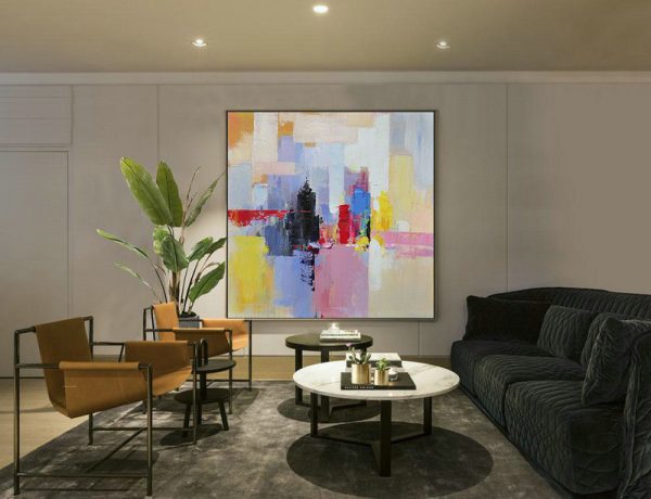Large Abstract Painting On Canvas,Oversized Palette Knife Painting Contemporary Art On Canvas,Modern Paintings On Canvas,White,Red,Black,Blue.etc - Image 4