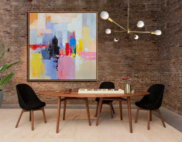 Large Abstract Painting On Canvas,Oversized Palette Knife Painting Contemporary Art On Canvas,Modern Paintings On Canvas,White,Red,Black,Blue.etc - Image 5
