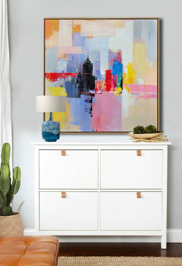 Large Abstract Painting On Canvas,Oversized Palette Knife Painting Contemporary Art On Canvas,Modern Paintings On Canvas,White,Red,Black,Blue.etc - Image 6
