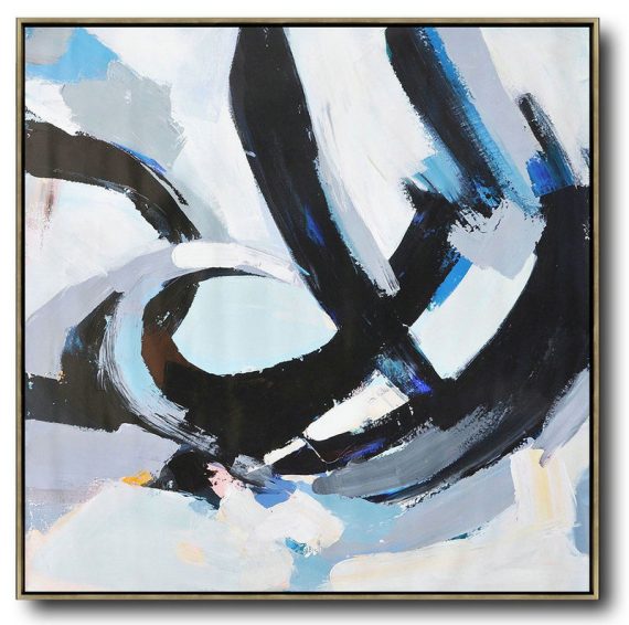 Large Abstract Art Handmade Oil Painting,Oversized Palette Knife Painting Contemporary Art On Canvas,Large Living Room Decor,White,Black,Gray.etc