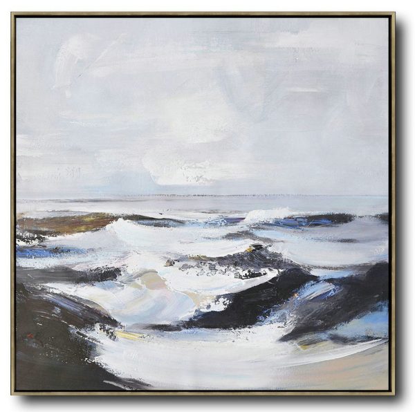 Original Extra Large Wall Art,Oversized Palette Knife Painting Landscape Painting On Canvas,Acrylic Painting Large Wall Art,White,Blue,Black.etc