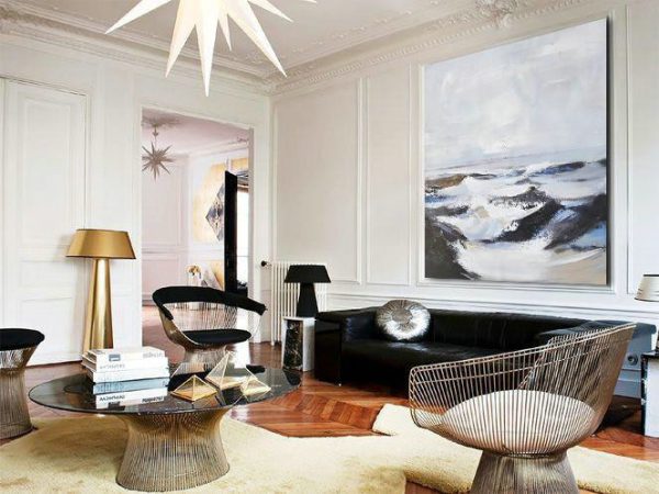Original Extra Large Wall Art,Oversized Palette Knife Painting Landscape Painting On Canvas,Acrylic Painting Large Wall Art,White,Blue,Black.etc - Image 5