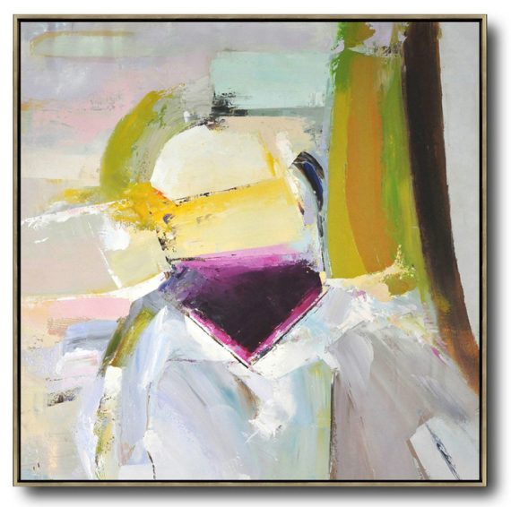 Large Contemporary Art Acrylic Painting,Oversized Palette Knife Painting Contemporary Art On Canvas,Canvas Paintings For Sale,Yellow,Pink,Grey,Black.etc