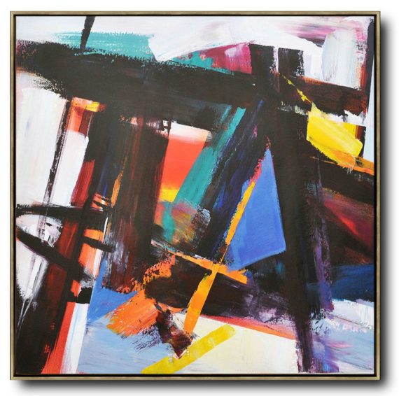 Large Abstract Painting On Canvas,Oversized Palette Knife Painting Contemporary Art On Canvas,Pretty Abstract Paintings,Black,Blue,Red,White,Yellow.etc