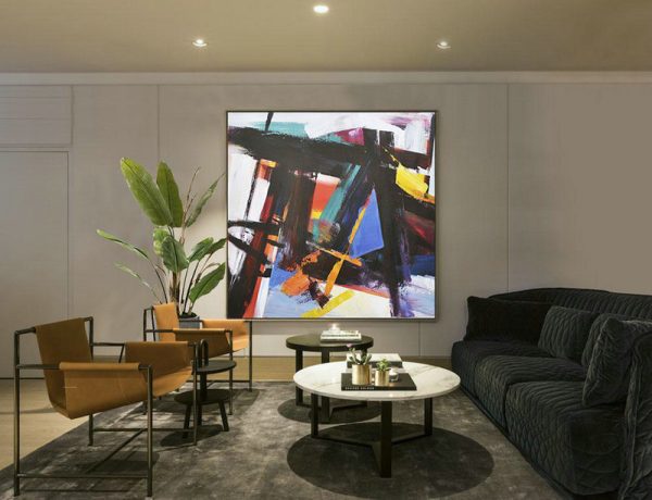Large Abstract Painting On Canvas,Oversized Palette Knife Painting Contemporary Art On Canvas,Pretty Abstract Paintings,Black,Blue,Red,White,Yellow.etc - Image 8