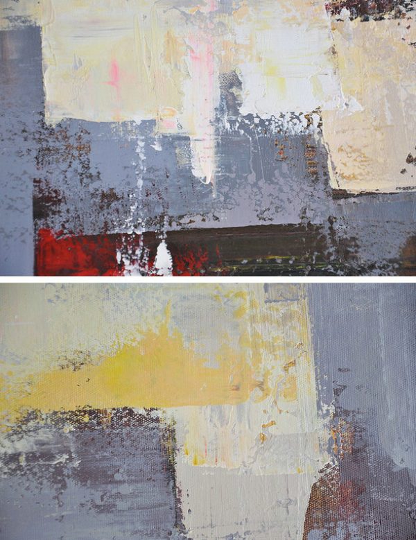 Original Abstract Painting Extra Large Canvas Art,Oversized Palette Knife Painting Contemporary Art On Canvas,Hand Paint Large Clean Modern Art,Grey,Blue,Red,Yellow.etc - Image 2