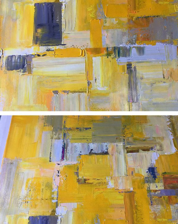 Large Abstract Art,Oversized Palette Knife Painting Contemporary Art On Canvas,Hand-Painted Contemporary Art,Yellow,Gray Violet,Brown,Taupe.etc - Image 2
