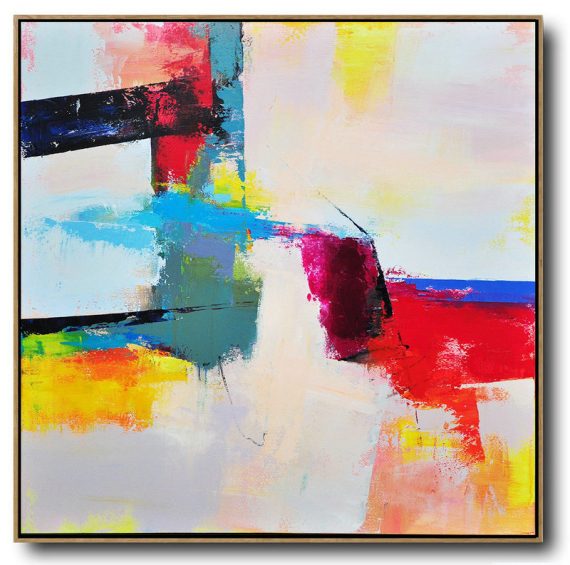 Extra Large Textured Painting On Canvas,Palette Knife Contemporary Art Canvas Painting,Home Decor Canvas,Pink,Red,Blue,Yellow.etc