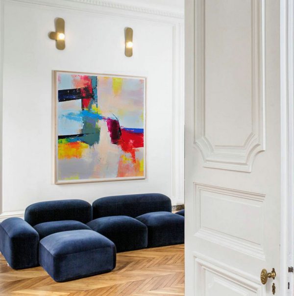 Extra Large Textured Painting On Canvas,Palette Knife Contemporary Art Canvas Painting,Home Decor Canvas,Pink,Red,Blue,Yellow.etc - Image 6