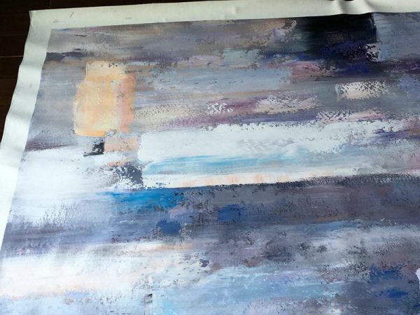 Large Abstract Art Handmade Oil Painting,Oversized Contemporary Art,Large Wall Canvas,Purple,Blue,Yellow,Pink.etc - Image 2