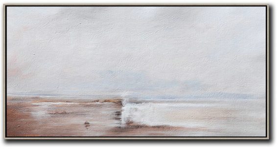 Handmade Large Painting,Hand Painted Panoramic Abstract Painting,Large Abstract Wall Art,Beige,Grey,White.etc