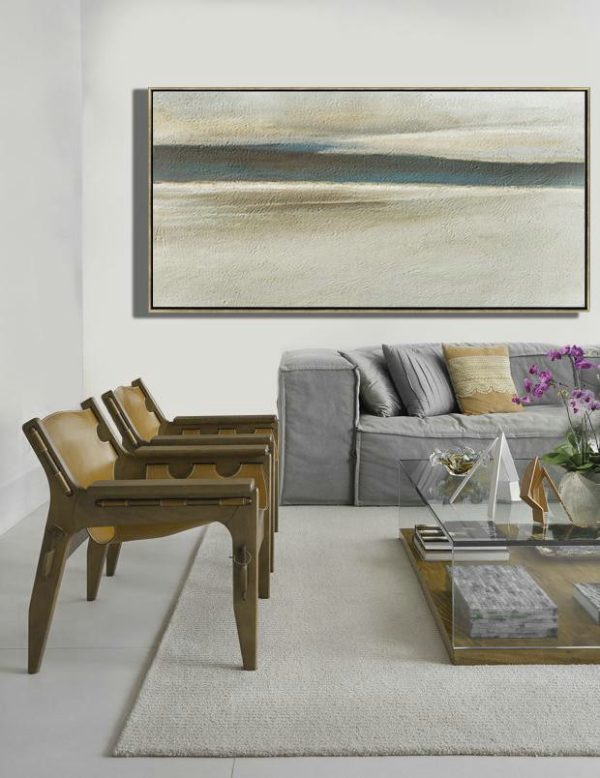 Original Abstract Painting Extra Large Canvas Art,Hand Painted Panoramic Abstract Painting,Large Abstract Wall Art,Light Yellow,Black,Brown.etc - Image 2